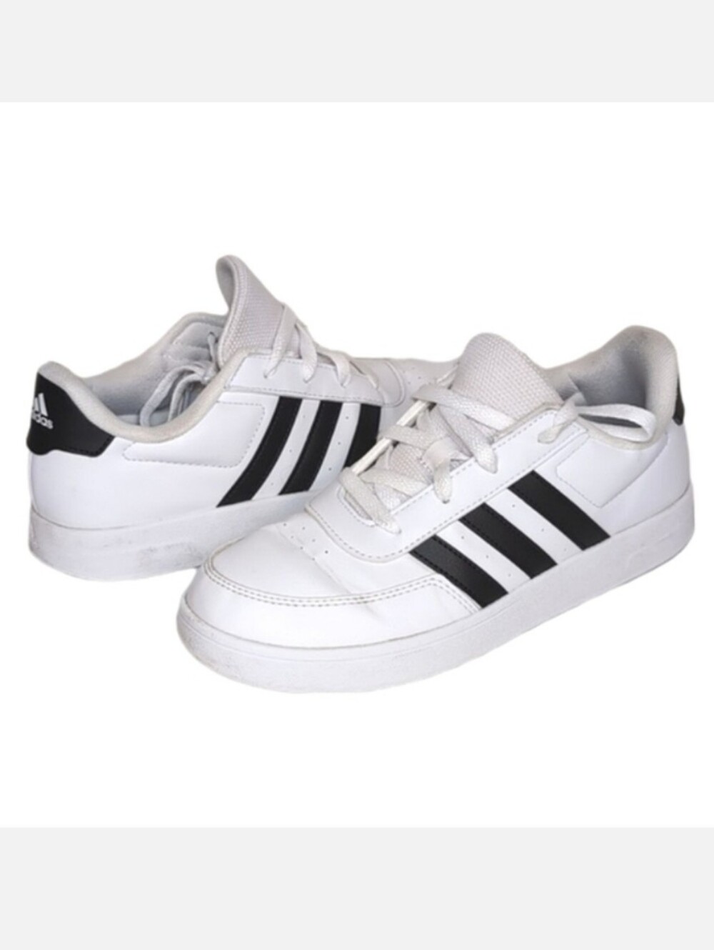 Adidas Unisex Breaknet Sneakers Tennis Court Lace Up 3 Stripe Faux Leather